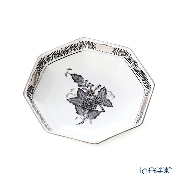 ヘレンド アポニーブラックプラチナ ANG-PT 04307-1-00 小皿（オクタゴナル） 11cm