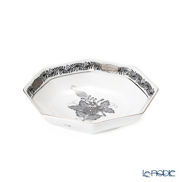 ヘレンド アポニーブラックプラチナ ANG-PT 04307-1-00 小皿（オクタゴナル） 11cm