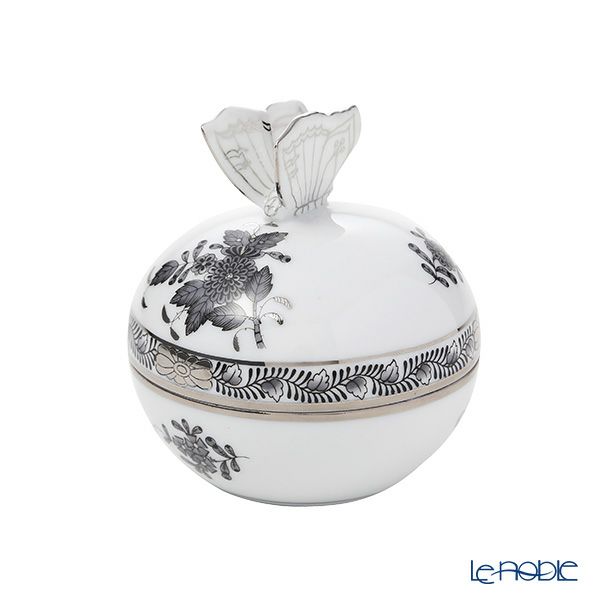 ヘレンド アポニーブラックプラチナ ANG-PT ボンボン入れ／小物入れ 蝶 8cm 06033-0-17