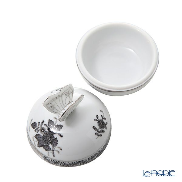 ヘレンド アポニーブラックプラチナ ANG-PT ボンボン入れ／小物入れ 蝶 8cm 06033-0-17