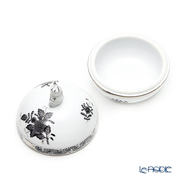 ヘレンド アポニーブラックプラチナ ANG-PT 06033-0-21 ラウンドボックス（マンダリン） 8cm