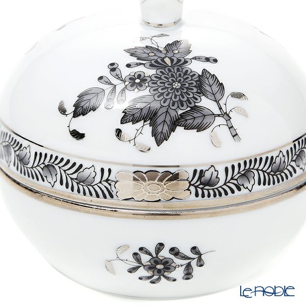 ヘレンド アポニーブラックプラチナ ANG-PT 06033-0-21 ラウンドボックス（マンダリン） 8cm