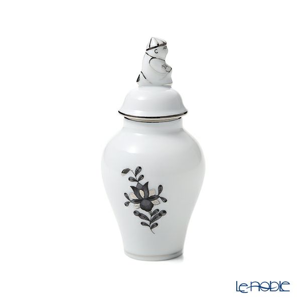 ヘレンド アポニーブラック プラチナ ANG-PT ミニベース蓋付（マンダリン） 9cm 06574-0-21