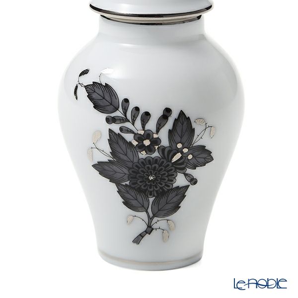 ヘレンド アポニーブラック プラチナ ANG-PT ミニベース蓋付（マンダリン） 9cm 06574-0-21