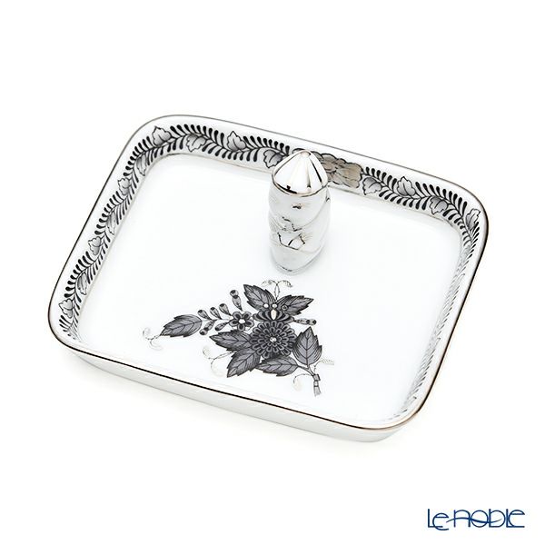 ヘレンド アポニーブラックプラチナ・ANG-PT オブロングトレイ マンダリン 8cm／07733-0-21