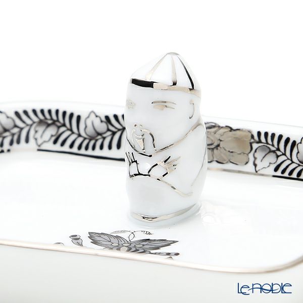 ヘレンド アポニーブラックプラチナ・ANG-PT オブロングトレイ マンダリン 8cm／07733-0-21