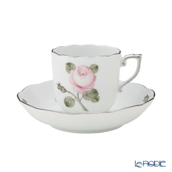 ヘレンド ウィーンのバラ プラチナ VGR-PT モカカップ＆ソーサー 150ml 00707-0-00
