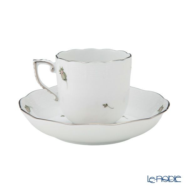 ヘレンド ウィーンのバラ プラチナ VGR-PT モカカップ＆ソーサー 150ml 00707-0-00