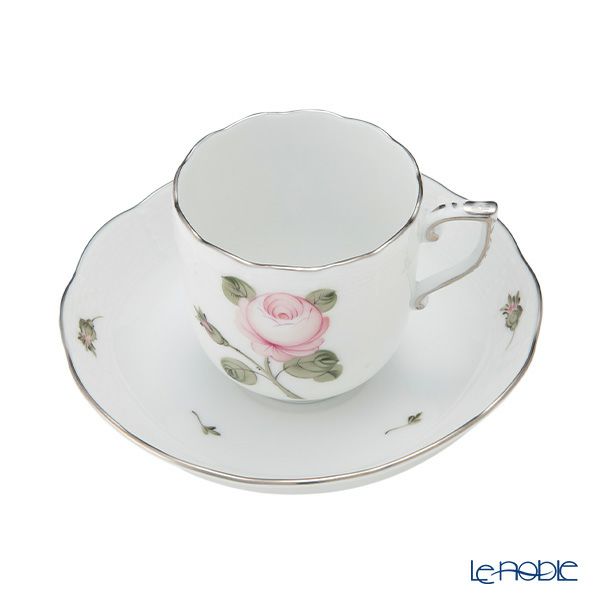 ヘレンド ウィーンのバラ プラチナ VGR-PT モカカップ＆ソーサー 150ml 00707-0-00