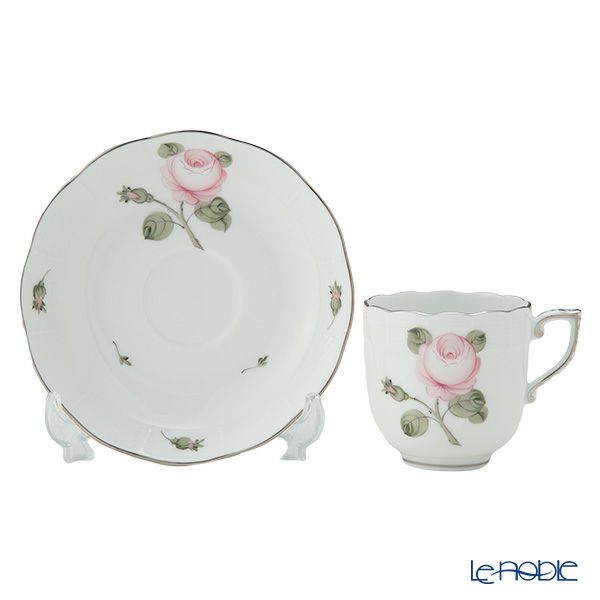 ヘレンド ウィーンのバラ プラチナ VGR-PT モカカップ＆ソーサー 150ml 00707-0-00