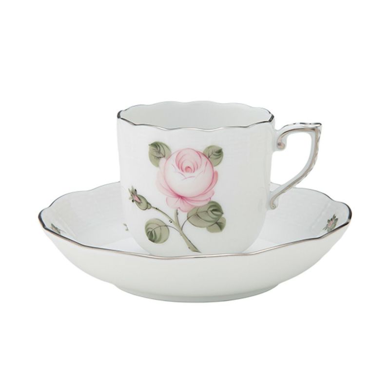 ヘレンド ウィーンのバラ プラチナ VGR-PT モカカップ＆ソーサー 150ml 00707-0-00