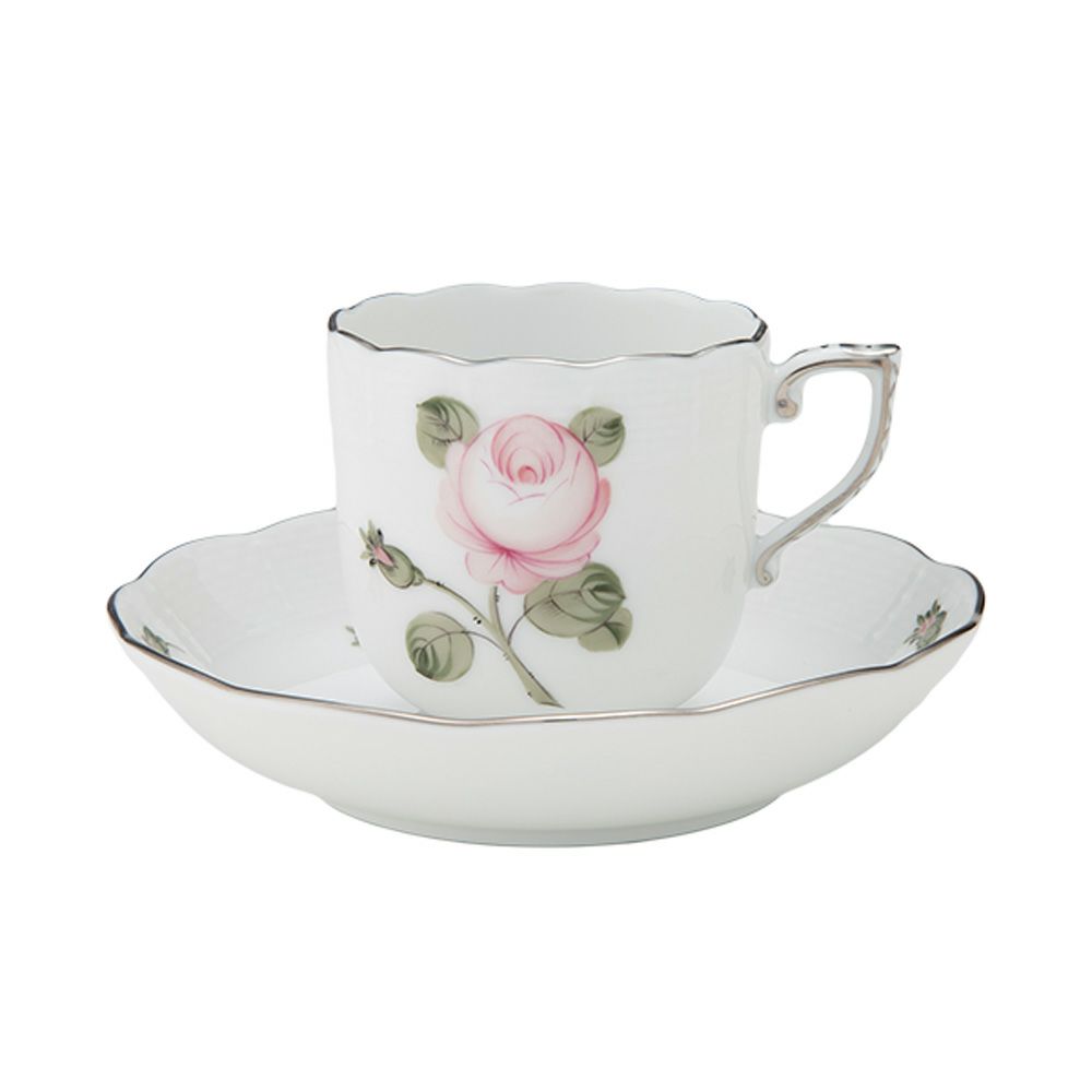 ヘレンド ウィーンのバラ プラチナ VGR-PT モカカップ＆ソーサー 150ml 00707-0-00