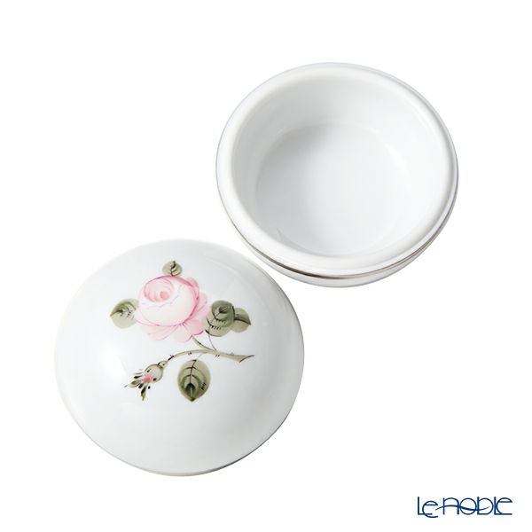 ヘレンド ウィーンのバラ プラチナ VGR-PT ラウンドボックス 8cm 06033-0-00