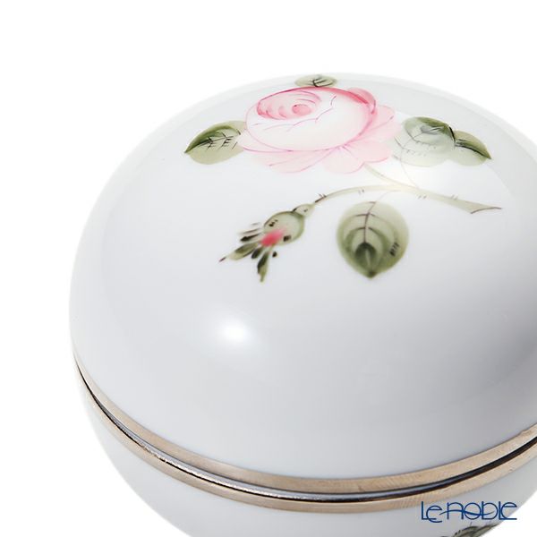 ヘレンド ウィーンのバラ プラチナ VGR-PT ラウンドボックス 8cm 06033-0-00