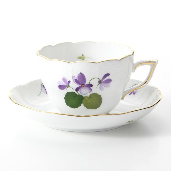 ヘレンド バイオレット（ゴールド） VIOLET 00730-0-00 ティーカップ＆ソーサー（兼用） 200ml