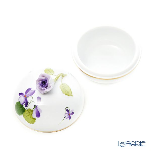 ヘレンド バイオレット（ゴールド） VIOLET 06033-0-09 ラウンドボックス／マルボンボン（ローズ）