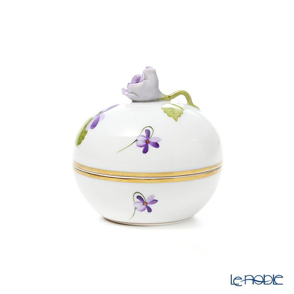 ヘレンド バイオレット（ゴールド） VIOLET 06033-0-09 ラウンドボックス／マルボンボン（ローズ）