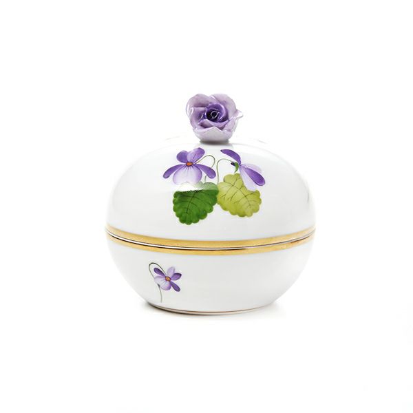 ヘレンド バイオレット（ゴールド） VIOLET 06033-0-09 ラウンドボックス／マルボンボン（ローズ）