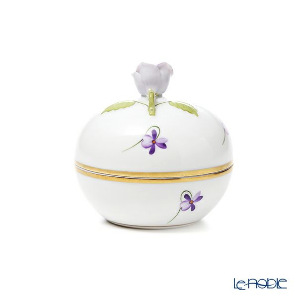 ヘレンド バイオレット（ゴールド） VIOLET 06033-0-09 ラウンドボックス／マルボンボン（ローズ）