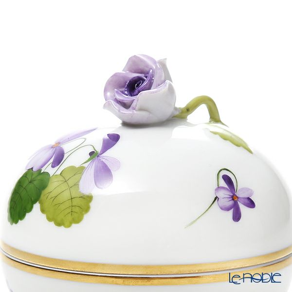 ヘレンド バイオレット（ゴールド） VIOLET 06033-0-09 ラウンドボックス／マルボンボン（ローズ）