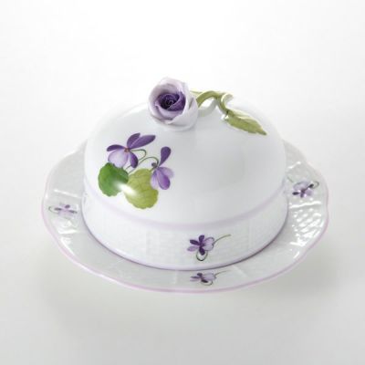 スワロフスキーのウォーターリリーキャンドルホルダー パープル