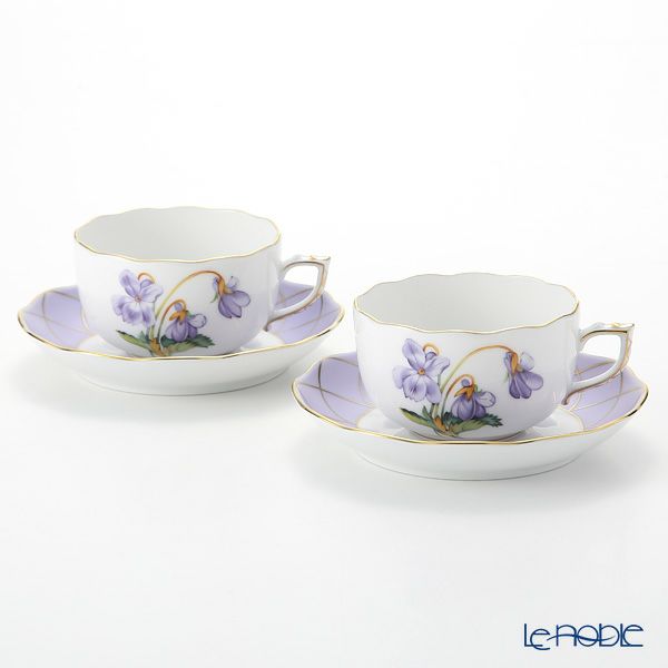 ヘレンド バイオレット リッチ VIOLET-RI ティーセット シリアルナンバー・証明書付 世界限定生産180点