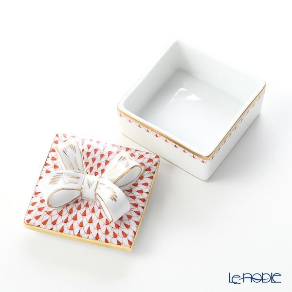 ヘレンド BVH-3-OR 06097-0-07 リボンボックス レッド 6.5cm