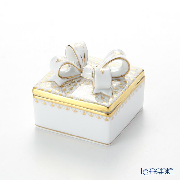 ヘレンド BVHOR-3-OR 06097-0-7 リボンボックス ゴールド 6.5cm