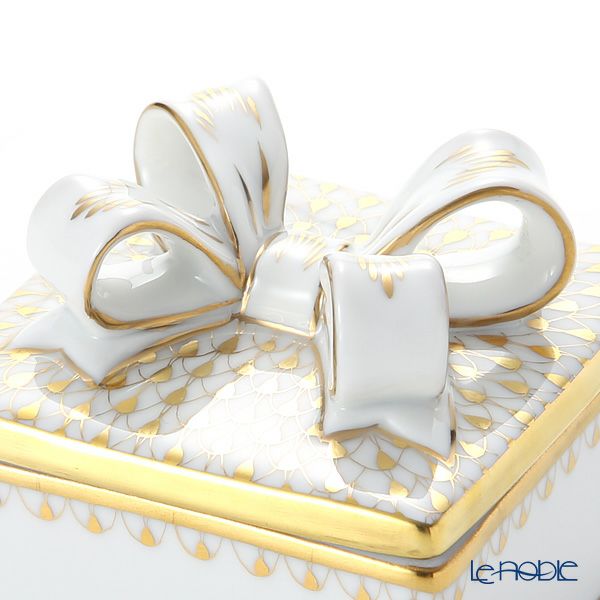 ヘレンド BVHOR-3-OR 06097-0-7 リボンボックス ゴールド 6.5cm