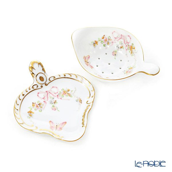 ヘレンド エデン・ローズドラジェ EDENP 02452-0-00 ティーストレーナ／トレイ