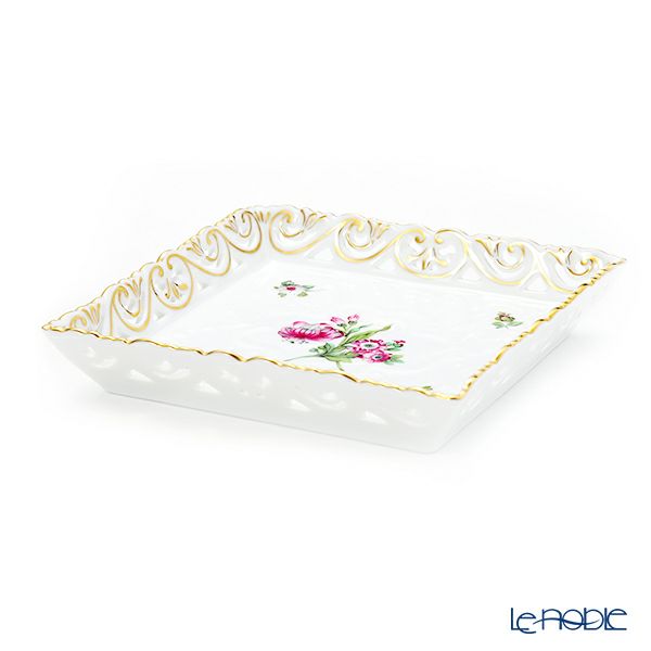 ヘレンド ローズガーランドブーケ GRB 07507-0-00 スクエアトレイ（オープンワーク）