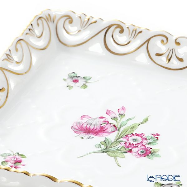 ヘレンド ローズガーランドブーケ GRB 07507-0-00 スクエアトレイ（オープンワーク）