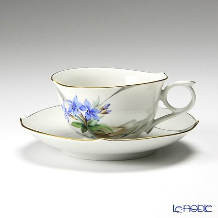マイセン（Meissen） アルペンフローラ 616090／28633／02 ティーカップ＆ソーサー 170ml Motiv No.2 リンドウ