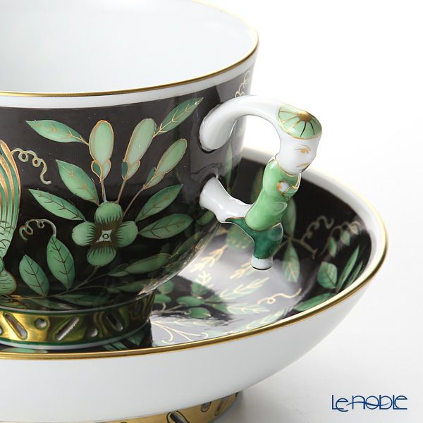 ヘレンド シノワズリ（中国趣味）東方の楽園 ブラック ZOVA-FN 03364-0-21 マンダリン ラージカップ＆ソーサー