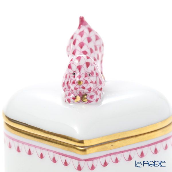 ヘレンド BVHP1 06112-0-91 ハートボックス（ドッグ） ピンク