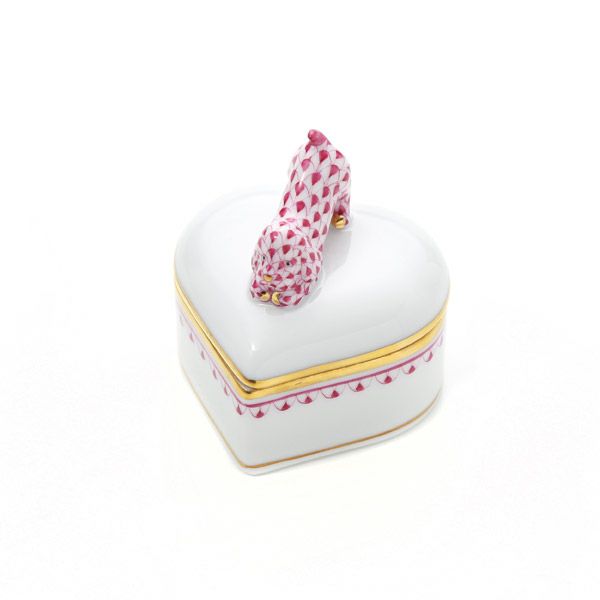 ヘレンド BVHP1 06112-0-91 ハートボックス（ドッグ） ピンク