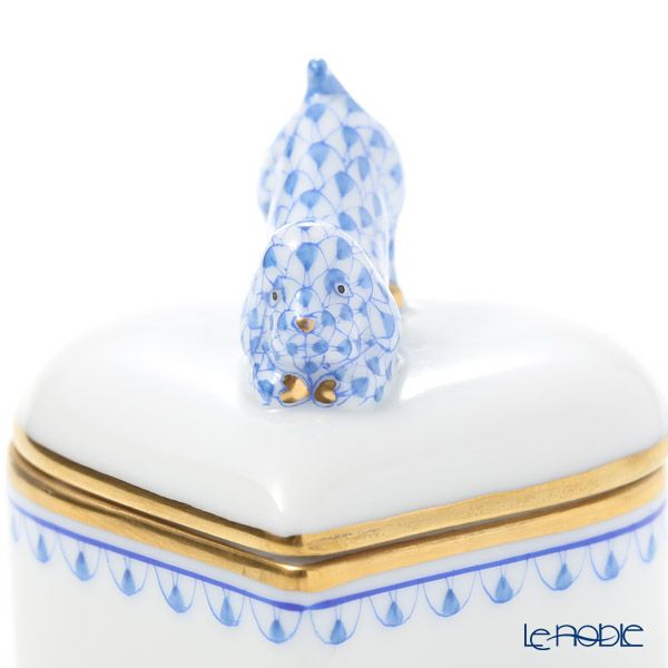 ヘレンド BVHB1 06112-0-91 ハートボックス（ドッグ） ブルー