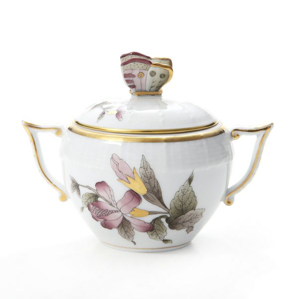 ヘレンド パステルヴィクトリア VICTF2 00472-0-17（フラワー） シュガーポット チョウ 200ml