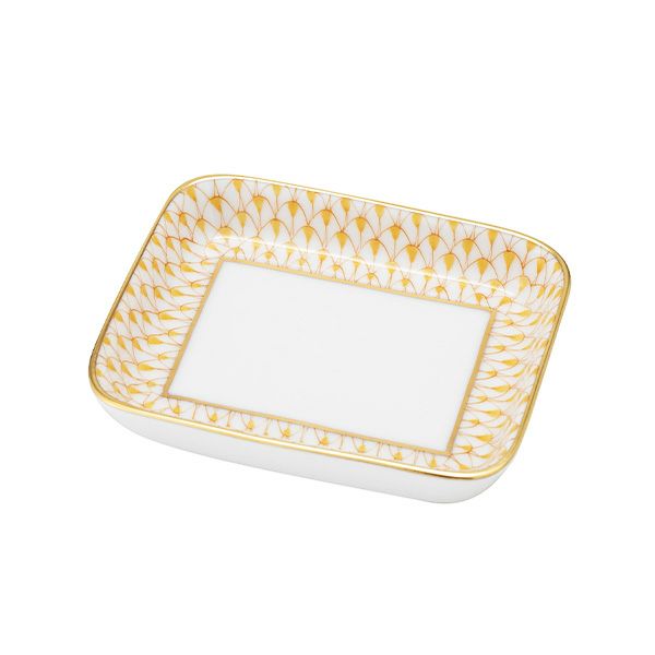 ヘレンド エカイユ イエロー VHJ オブロングトレイ 8.5×7cm 小皿／豆皿 07733-0-00