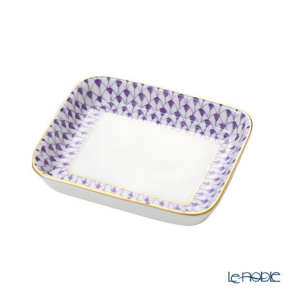 ヘレンド エカイユライラック VHL オブロングトレイ 8.5×7cm 小皿／豆皿 07733-0-00