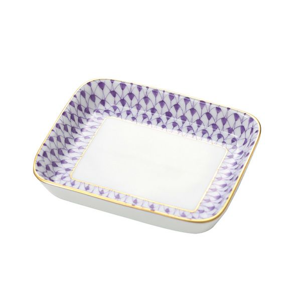 ヘレンド (HEREND) エカイユライラック VHL オブロングトレイ 8.5×7cm