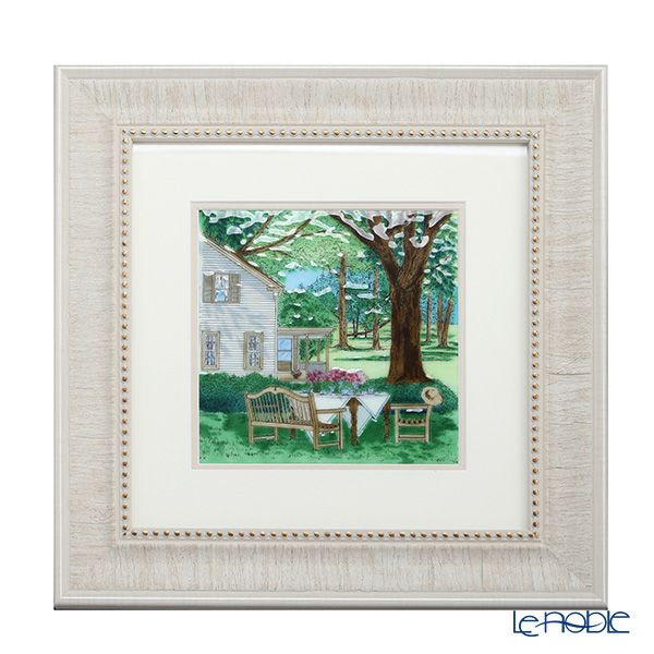 京七宝額（アートSHIPPO） 昼下り 額木目・白系 31.5×31.5cm