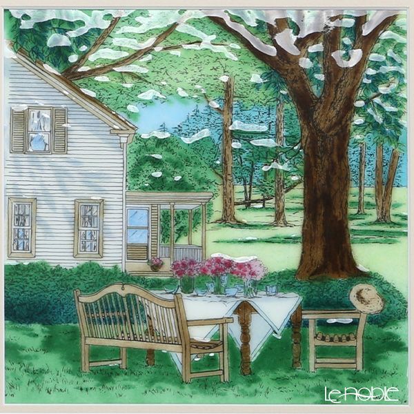 京七宝額（アートSHIPPO） 昼下り 額木目・白系 31.5×31.5cm