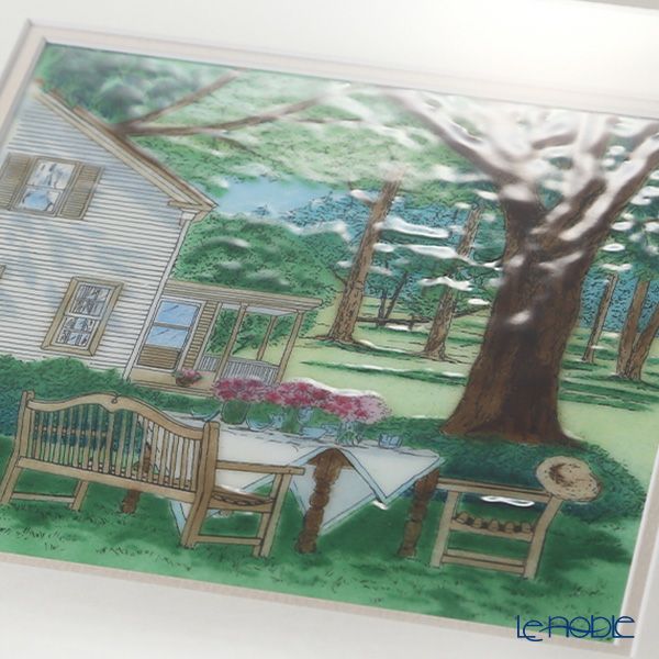 京七宝額（アートSHIPPO） 昼下り 額木目・白系 31.5×31.5cm