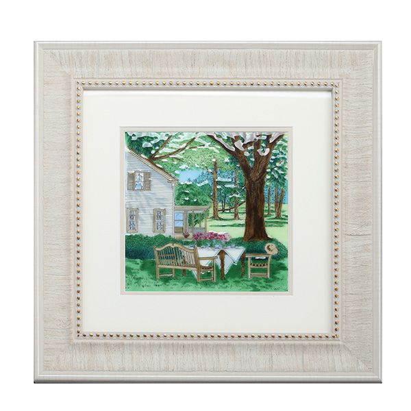 京七宝額（アートSHIPPO） 昼下り 額木目・白系 31.5×31.5cm