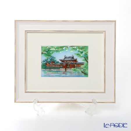 京七宝額（アートSHIPPO） 平等院 新緑 額24×29.5cm ホワイト