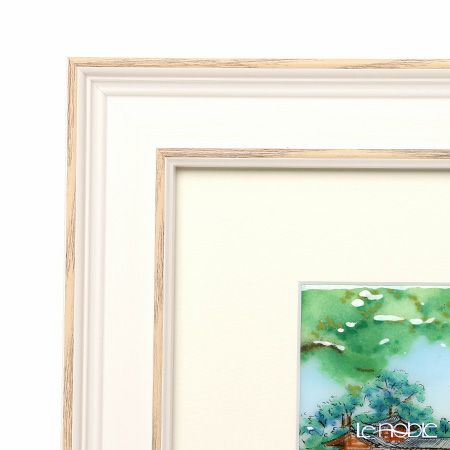 京七宝額（アートSHIPPO） 平等院 新緑 額24×29.5cm ホワイト