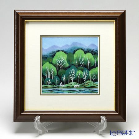 京七宝額（アートSHIPPO） 白馬の森 額こげ茶 28.5×28.5cm