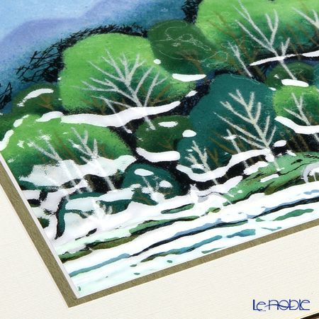 京七宝額（アートSHIPPO） 白馬の森 額こげ茶 28.5×28.5cm