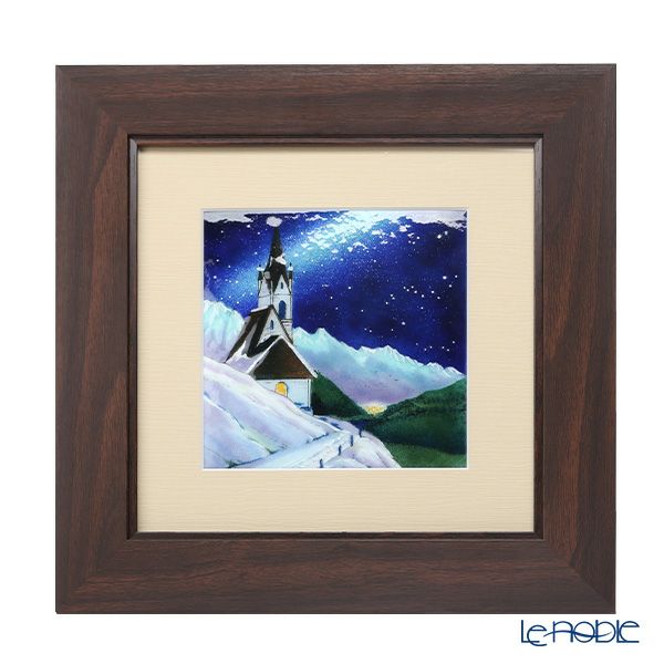 京七宝額（アートSHIPPO） 星降る教会 額・ダークブラウン 31.5×31.5cm